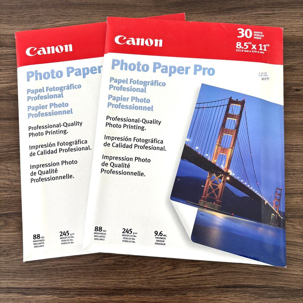 Canon Photo Paper Pro - Letter Size - 8.5x11 Inch - Pack of 60 Sheets